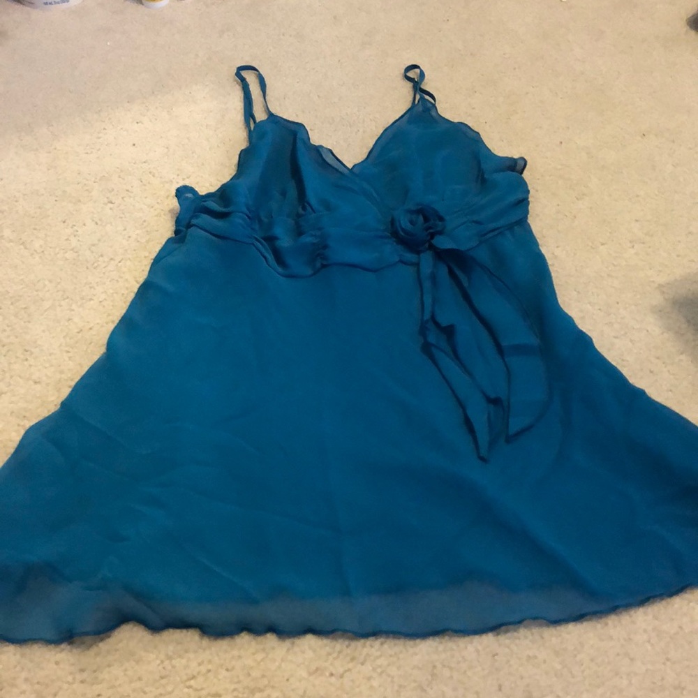 Sheer Nightgown with Flower Accent